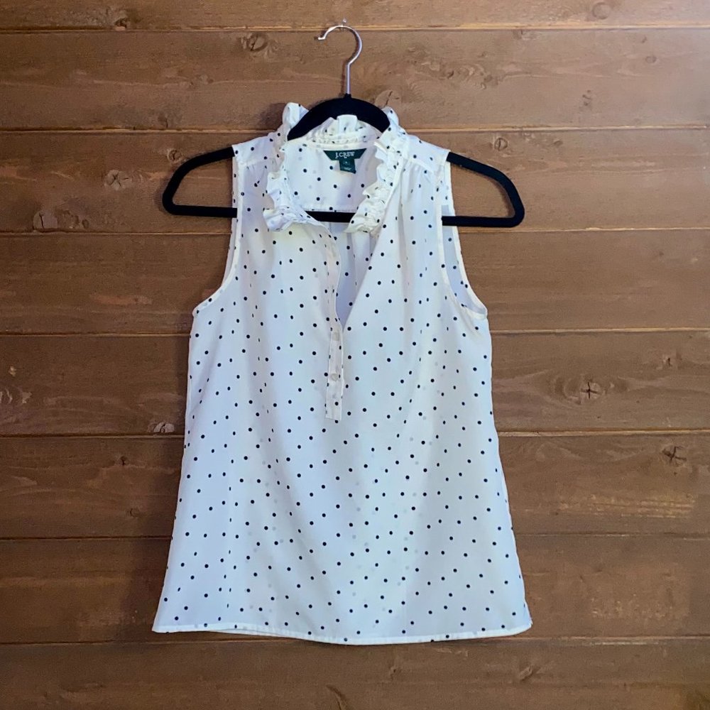 JCrew Mercantile Polka Dot Sleepless Blouse